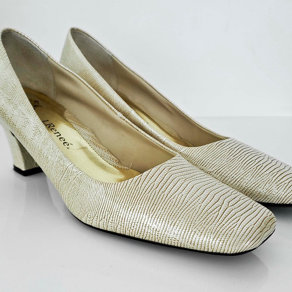 J. RENEE Gold Pumps  7M